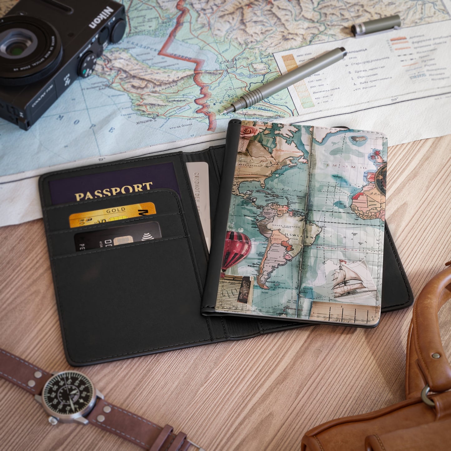 Map Design Passport Holder