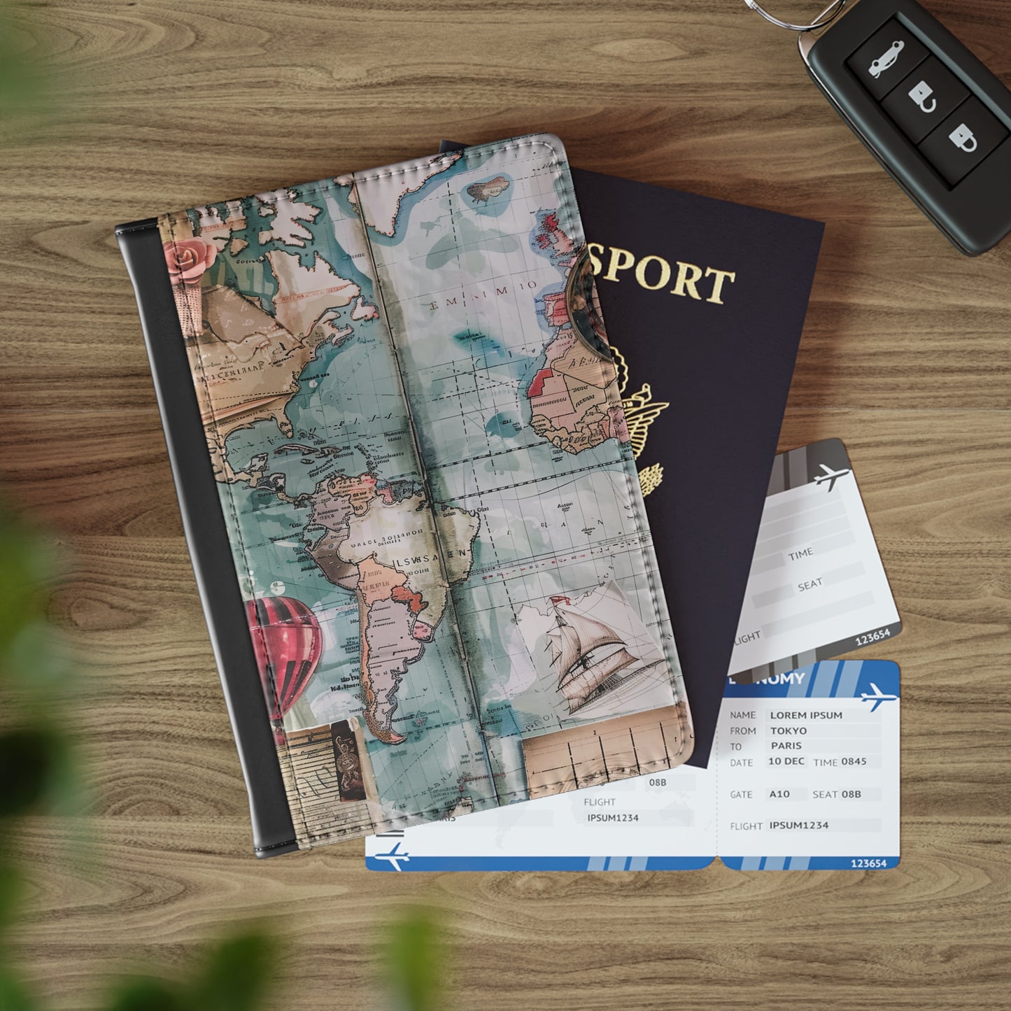 Map Design Passport Holder